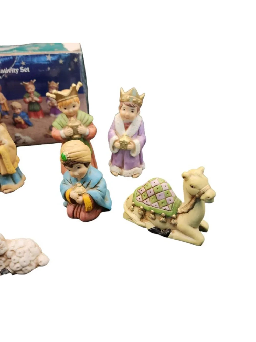 Holiday Gatherings 12-Piece Ceramic Nativity Set Figurines Christmas Decor